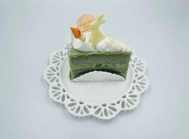 抹茶クリームのショートケーキ